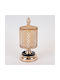 Vintage Glass Sweet Jar with Lid Gold 8.5x22x22cm