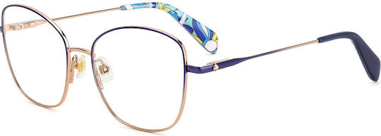 Kate Spade Femei Metalic Rame Ochelari Fluture Albastru SERENITY/G PJP