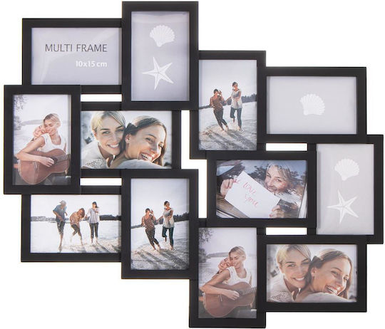 Ramă Foto Multi De Perete 12 Fotografii Din Plastic Cu Ramă Neagră