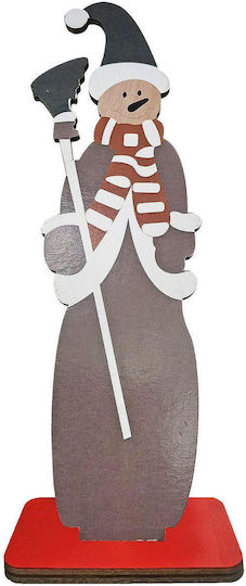 XMASfest Weihnachtliche Holz Figur SNowman Länge 7cm