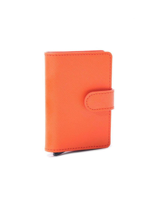 LEANSCHI Tech-Wallet in orange leather