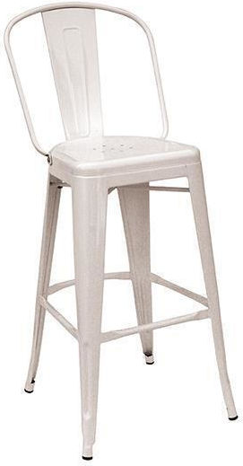 Metallic Garden Stool Bar Outdoor White 10 Pieces 42x47x114cm