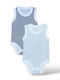 Babydom Set Babystrampler Ärmellos Striped Blue 2Stück