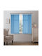 My Home Luxury Vorhang für Fenster mit Bleistiftfalten Hellblau 200x145cm