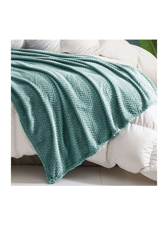 My Home Luxury Κουβέρτα Fleece Υπέρδιπλη 220x240εκ. Μέντα