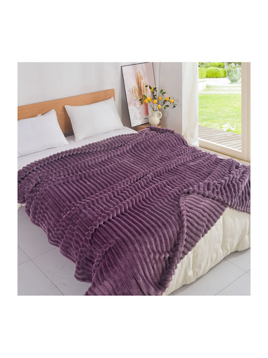 My Home Luxury Κουβέρτα Fleece Υπέρδιπλη 220x240εκ. Λιλά