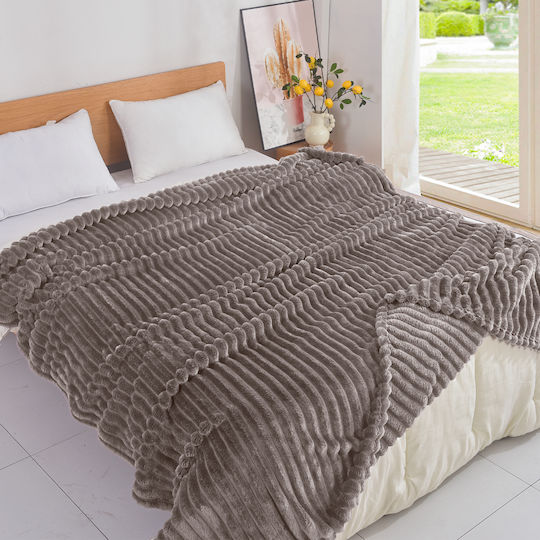 My Home Luxury Pătură Fleece Super dublă 220x240cm Moca