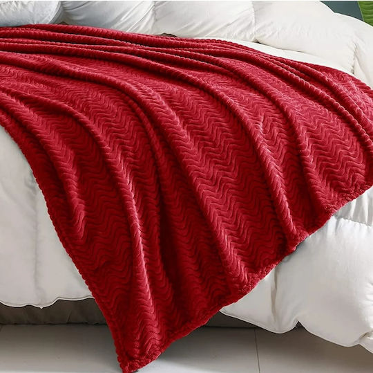 My Home Luxury Κουβέρτα Fleece Υπέρδιπλη 220x240εκ. Κόκκινη