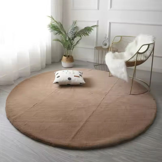 My Home Luxury Килим Кръгла Shaggy Camel