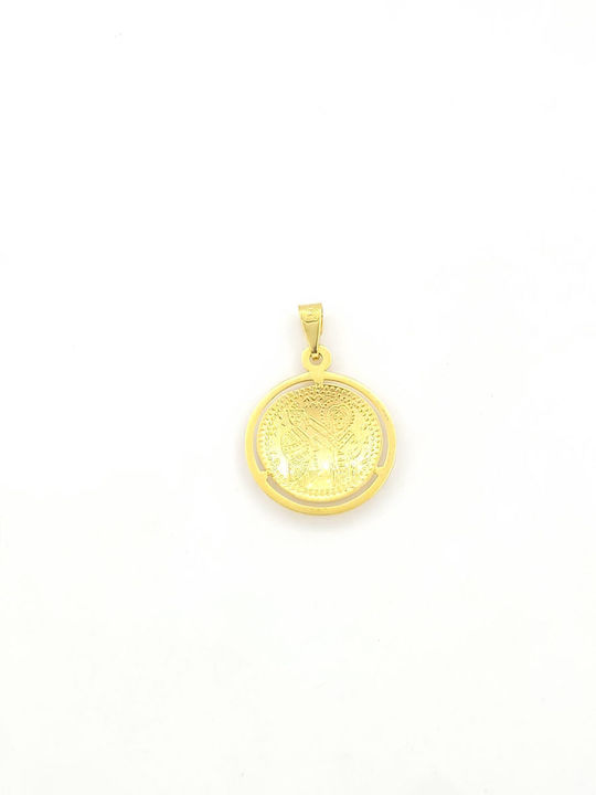 Anhänger Kinder Amulett Beidseitig mit Jesus Christus aus Gold 9K 107880