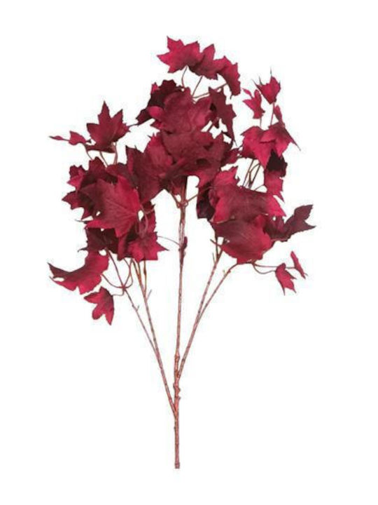 Artificial Decorative Branch with Autumn Leaves Dark Red Red 96 Cm