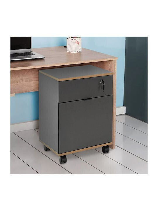 Schublade Büro mit Rollen Ash Grey 41x41x61cm
