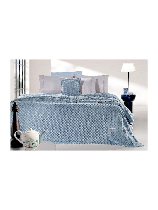 Guy Laroche Smoothie Κουβέρτα Fleece Μονή 160x220εκ. Blue