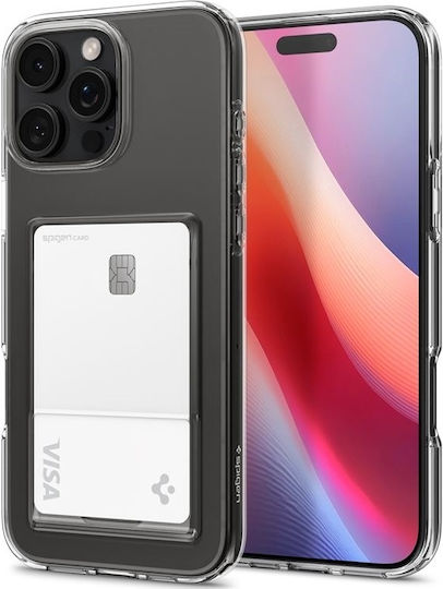 Kristall-Slot-Silikon-Rückseite mit Kartenhalter Kristallklar (iPhone 16 Pro) ACS08144