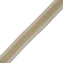 Τρέσα Πλεκτή Ιβουάρ Χρυσό Lurex 2cm Μέτρο