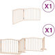 Vidaxl Dog Gate Divider Folding 6 Panels 480cm Poplar Wood Brown