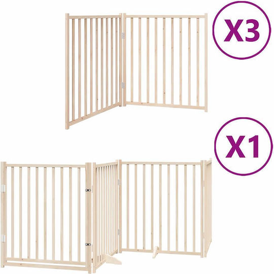 Faltbare Hundegitter-Trennwand 10 Paneele 800cm Pappelholz Braun 80 X 90 X 2 Cm