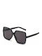 Women's Sunglasses with Black Plastic Frame and Black Lens G-16
