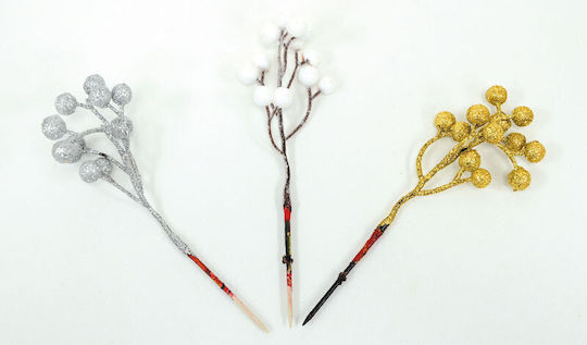 Christmas Metal Decorative Branch 17cm Glitter 50pcs