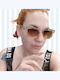 Women's Sunglasses with Beige Plastic Frame and Brown Gradient Lens xrx2QOV267F93