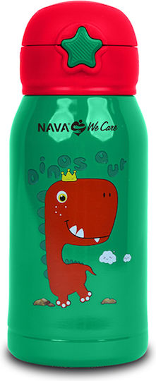 Nava Flasche Thermosflasche Rostfreier Stahl 500ml Green mit Stroh