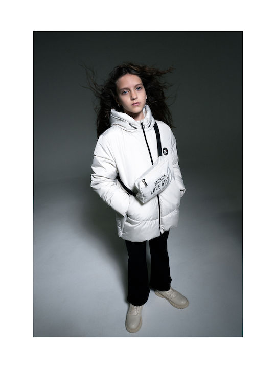 Evita Kids Casual Jacket with Hood White