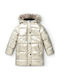 Kids' Parka Long with Hood Silver