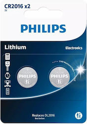 Philips Μπαταρίες Λιθίου CR2016 3V 2τμχ