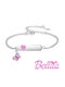 Kinderarmband ID aus Silber mit Herz, Schmetterling & Steine