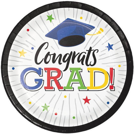 "congrats Grad!" Plate for Party 8pcs