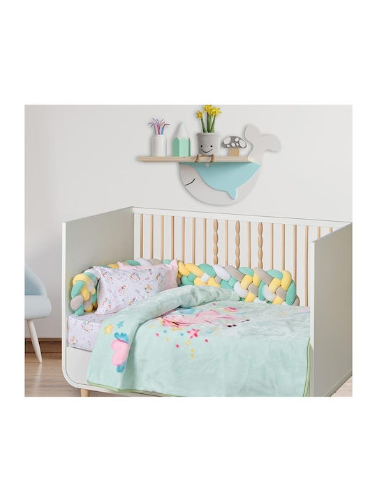 Das Home Blanket Cot Velvet Green 110x140cm
