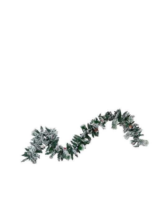 Christmas Garland Snowy PVC Simple Green 240cm with 200 Branches