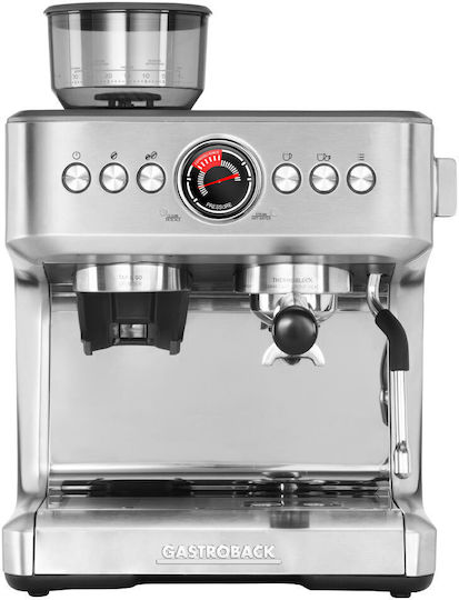 Gastroback Design Automatic Espresso Machine 3000W Pressure 15bar with Grinding Burrs Silver 42626