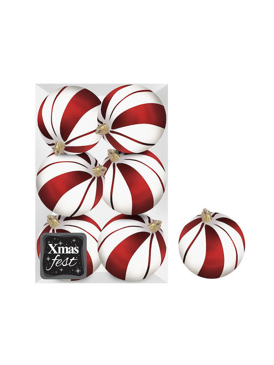 Hängendes Kugel Ornament Ornament Weiß 8cm Set ...