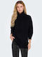 Only Women's Long Sleeve Sweater Turtleneck Black