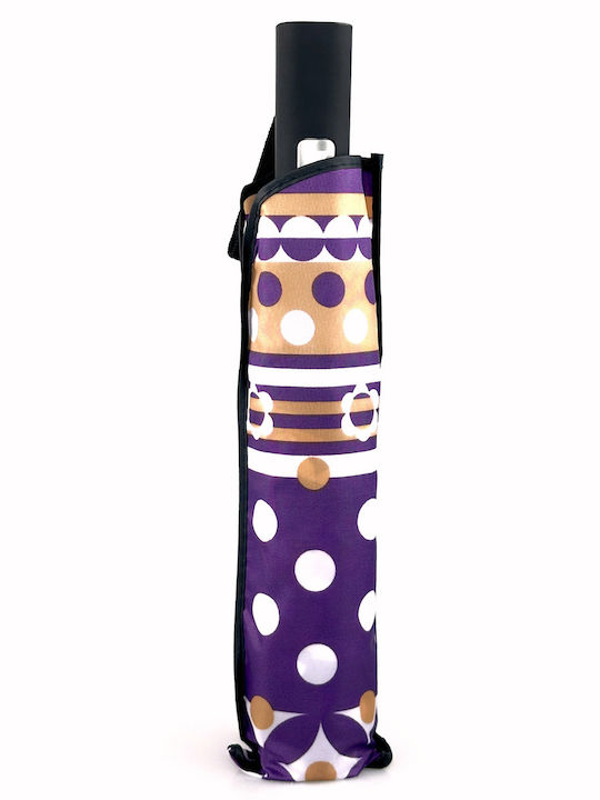 Iris Rezistent la vânt Automat Umbrelă de ploaie Compact Violet