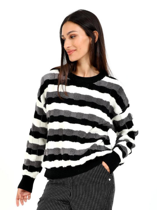 Doca Women's Sweater Striped Black