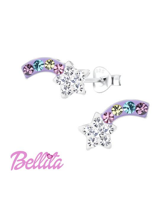 Kids Earrings Studs Stars from Silver