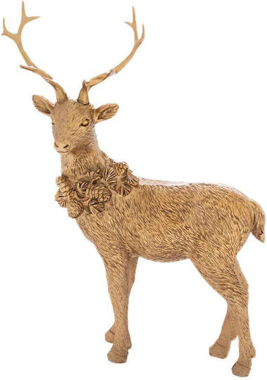 GRC Tech De Crăciun Plastică Figurină Ren Auriu Înălțime 25cm.