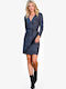 Mini Wickel Damenkleid Blau
