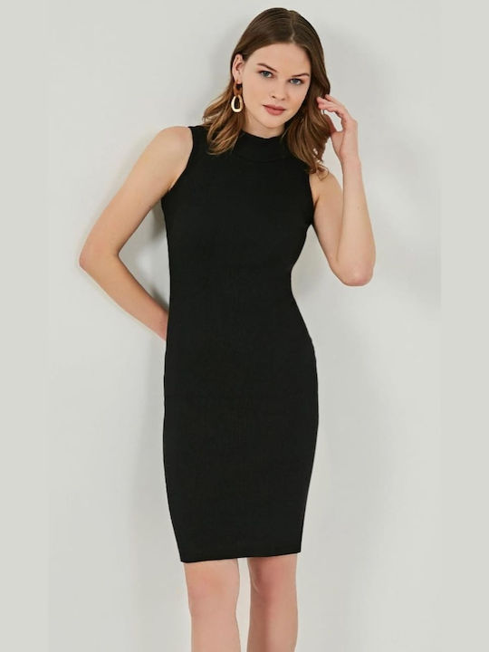 Sateen Mini Dress Black