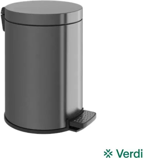 Verdi Metallisch Badezimmer Mülleimer 6Es Gray
