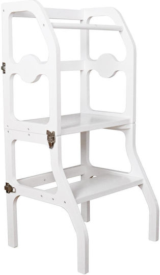 Scaffold Learning Tower made of Wood White Joyland
