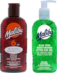 Malibu Spf6 Tanning Oil 200ml + Aloe After Sun Gel 200ml
