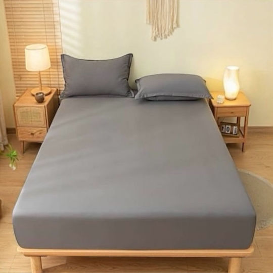 SpitiBazaar Μονό 100x200+30εκ. με Λάστιχο Γκρι