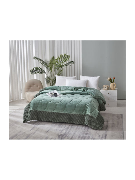 Charalambidis Textiles Bettbezug Großes Doppelbett 220x240cm Green 750 GSMGsm