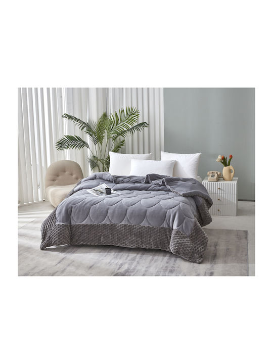 Charalambidis Textiles Bettbezug Einzelbett 160x220cm Light Grey 750 GSMGsm