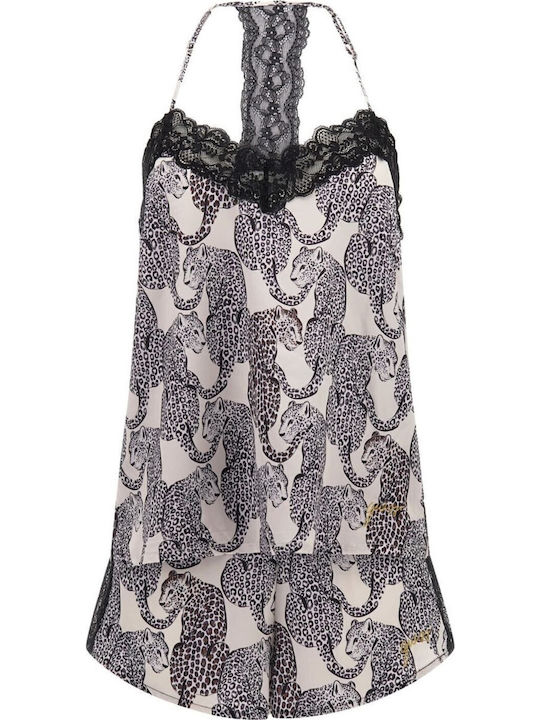 Guess Χειμερινό Σατέν Babydoll Sand