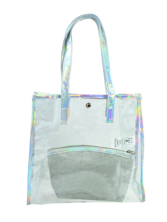 Fabric Beach Bag Silver Fabric Beach Bag Silver
