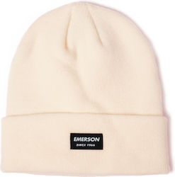 Emerson Beanie Unisex Σκούφος Πλεκτός σε Εκρού χρώμα